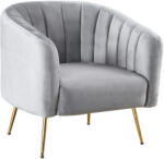  Design fotel, szürke Velvet szövet/gold króm-arany, BAGY