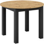  Kihúzható étkezőasztal, artisan tölgy/fekete, 103-142x76 cm, HARRY