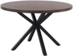  Étkezőasztal, sötét tölgy/fekete, átmérő 120 cm, MEDOR