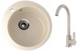 Ulgran U-405-328 Gránit Mosogatótálca és Gamma DECO Mosogató Csaptelep Szett - Bézs (U-405-328-BD-BPG) - rent-xgranit
