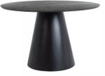 SIGNAL MEBLE Angel Kerek Étkezőasztal Márvány Hatású Szürke Asztallap Fekete Kúpos Lábbal