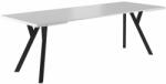 SIGNAL MEBLE Merlin Modern Bővíthető Étkezőasztal Fehér Matt Lappal Fekete Fém Vázzal