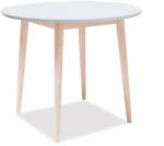 SIGNAL MEBLE Larson Skandináv Kerek MDF Étkezőasztal Fehér-Tölgy 90cm