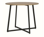 SIGNAL MEBLE Luna Kerek Tölgy Étkezőasztal Fekete Fém Vázzal
