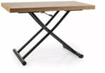SIGNAL MEBLE Giotto Állítható Magasságú Tölgy Étkezőasztal Fekete Fém Vázzal