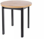 SIGNAL MEBLE Adam Kerek Étkezőasztal Laminált Artisan Tölgy/Matt Fekete 80cm