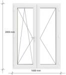 Decco 160x200 Kétszárnyas Erkélyajtó Középen felnyíló + Bukó - Nyíló kivitelben