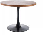 SIGNAL MEBLE Amadeo Kerek Étkezőasztal Dió MDF Fekete Talpas AMADEOORCFI100