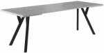 SIGNAL MEBLE Merlin Bővíthető Beton Étkezőasztal Fekete Fém Lábakkal