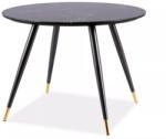 SIGNAL MEBLE Cyryl II Luxus Kerek Étkezőasztal Márvány Fekete-Arany