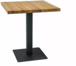 SIGNAL MEBLE Puro Tömör Tölgyfa Étkezőasztal Fekete Fém Lábbal Puroldc60