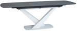 SIGNAL MEBLE Cassino II Ceramic Bővíthető Márvány Étkezőasztal Edzett Üveg Grafitszürke-Fehér
