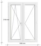 Decco 160x210 Kétszárnyas Erkélyajtó Középen felnyíló + Bukó - Nyíló kivitelben