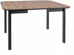 SIGNAL MEBLE Dante II Kinyitható Étkezőasztal Artisan Tölgy Asztallap Matt Fekete Váz - fizz