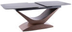 SIGNAL MEBLE Dolce Ceramic Bővíthető Márvány Hatású Üvegasztal Dió Szürke