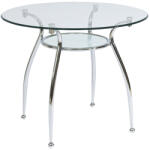 SIGNAL MEBLE Finezja Kerek Üveg Étkezőasztal Króm Vázzal 90 cm