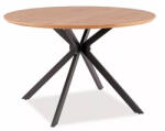 SIGNAL MEBLE Aster Modern Kerek Tölgy Étkezőasztal Fekete Pókláb Vázzal ASTERDCFI120