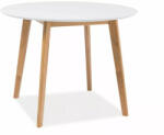 SIGNAL MEBLE Mosso II Kerek MDF Étkezőasztal Fehér Tölgy Skandináv