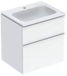 Geberit Set dulap baza suspendat Geberit iCon alb lucios 2 sertare maner crom si lavoar 60 cm (502.335.01.2)