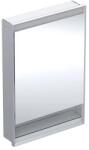 Geberit Dulap incastrat cu oglinda si nisa Geberit One ComfortLight 60 cm stanga aluminiu eloxat (505.820.00.1) - sanoterm