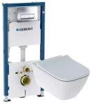 Geberit Pachet rezervor wc incastrat Geberit Duofix si vas wc suspendat si capac slim soft close Geberit Smyle Square (458.128.21.2+500.683.00.2)