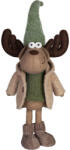 MagicHome karácsonyi dekoráció, rénszarvas kabátban, zöld-barna, 22 x 14 x 53 cm (TC8095520)