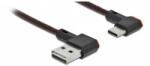 Delock Easy-USB A -> USB-C M/M adatkábel 0.5m fekete 90°/90° (85280) (85280)