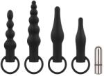 EasyToys - akkus anál vibrátor szett - 4 részes (fekete) - vagyaim