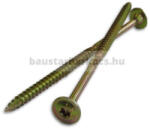  Csavarda faszerkezetépítő csavar, laposfejű, sárgahorganyzott 6x160 /70 (10013006016000005000)