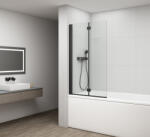  Polysan Rota kádparaván 120 cm átlátszó üveg, matt fekete profil FB120 (FB120)