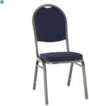  Szék, egymásra rakható, sötétkék szövet/szürke keret, JEFF 2 NEW