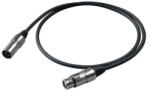 Proel Mikrofonkábel 6 m fekete XLR 3FVPRO és XLR 3MVPRO HPC225 kábel törésgátlóval