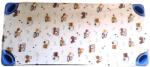  Kétrétegű pamutvászon gumifüles lepedő oviságyra bézs - barna munkagépes 55x130cm / 58x130cm ágyra