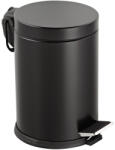 Dayco Metal Galvanizált acél pedálos szemetes, kivehető műanyag vödörrel, fekete színű, 5L - shopbazis