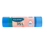 FOLISTAR HNAT szemeteszsák 53x60cm, 35 literes HDPE kék, szalagos, 25 darab/tekercs - shopbazis