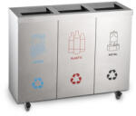 Dayco Metal Rozsdamentes acél szelektív szemetes 3 részes 304-as acél