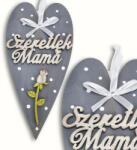  Anyák napi díszített szív "Szeretlek mama - csinaldmagadshop