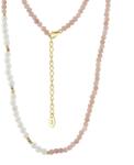 BeSpecial Colier argint 925 placat cu aur 14K cu perle si opal natural (CRR03)