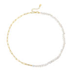 BeSpecial Colier argint 925 placat cu aur 14K cu perle naturale (CRR48)