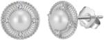 BeSpecial Cercei argint 925 placati cu rodiu cu perle naturale si zirconiu (ERR06)