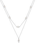 BeSpecial Colier argint 925 placat cu rodiu cu perle naturale (CRR22)