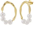 BeSpecial Cercei argint 925 placati cu aur 14K cu perle naturale (ERR13)