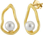 BeSpecial Cercei argint 925 placati cu aur 14K cu perle naturale (ERR29)