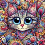 Yazz - Puzzle Pisica cu ochi mari - 1 000 piese Puzzle