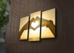 Ledda Tablou Canvas cu Led Hand Heart, Multicolor, 66x45 cm (254LED3227)