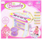 AS Instrument muzical pianina electronica malplay cu scaun si microfon 45 cm inaltime roz