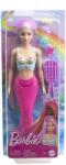 Mattel Barbie Papusa Sirena cu Par Mov si Coada Roz (MTHRR00) Papusa Barbie