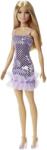 Mattel Papusa Barbie Tinute Stralucitoare Blonda cu Rochita Mov (MTT7580_HJR93) - edanco Papusa Barbie
