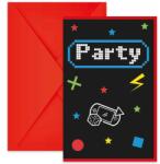 Procos Set de 6 invitații de petrecere cu tematică de gamer, cu plicuri incluse (93778)