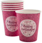  Pohár, papír, Boldog Születésnapot, rózsaszín (PTFUN003) (FUN003)